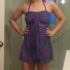 Purple one piece jazz / lyrical / contemporary dance costume